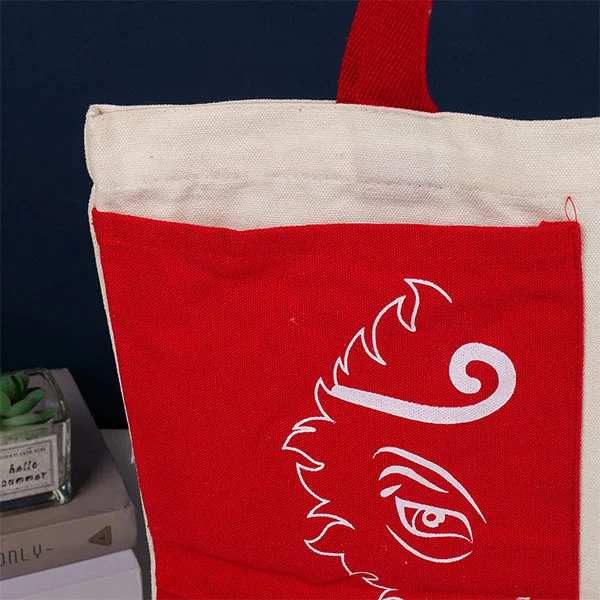 Canvas Tote Bag With External Pocket